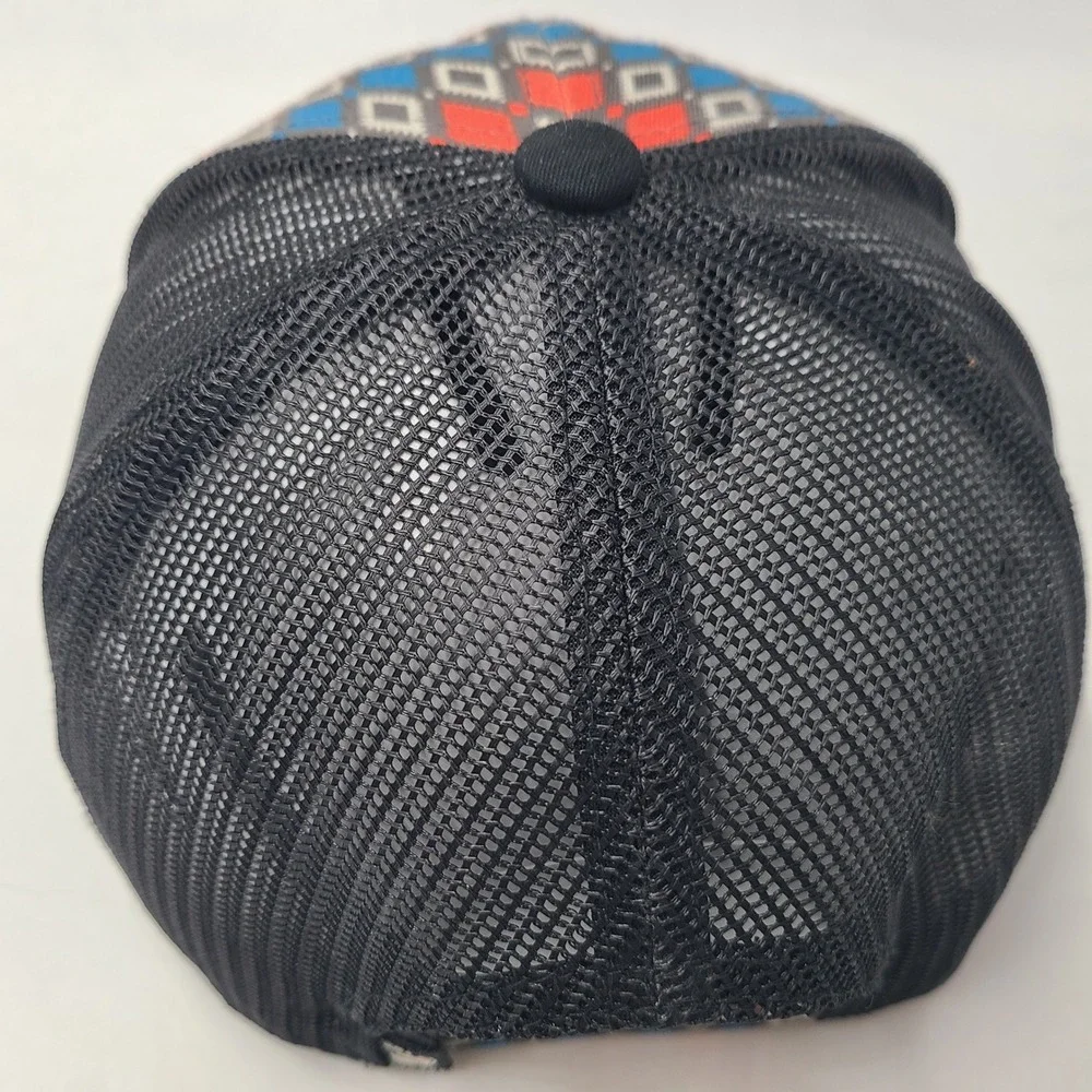 Hooey Hat Snapback Trucker‎ Mesh Black Blue Red Geometric Aztec Pattern Western - Picture 10 of 14